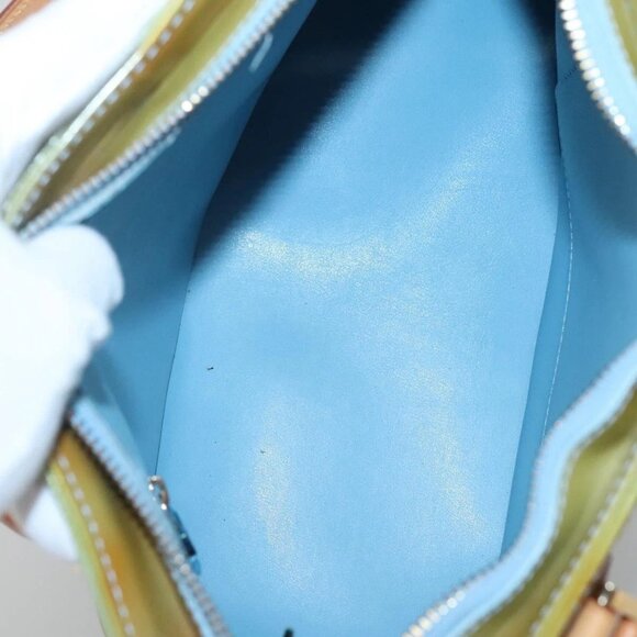 LOUIS VUITTON Monogram Vernis Houston Hand Bag Baby Blue M91005 LV Auth gh116 - Picture 14 of 16